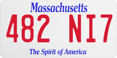 MA license plate 482NI7