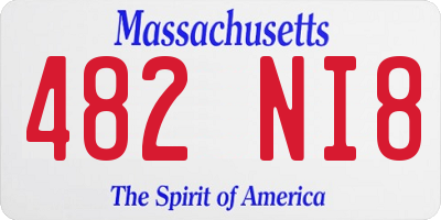 MA license plate 482NI8