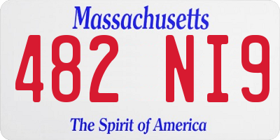 MA license plate 482NI9