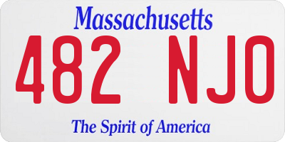 MA license plate 482NJ0