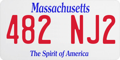 MA license plate 482NJ2