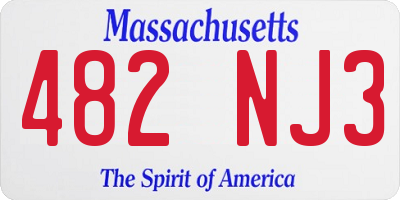 MA license plate 482NJ3