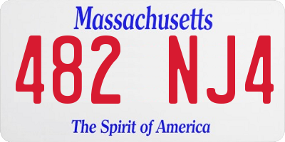MA license plate 482NJ4