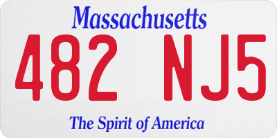 MA license plate 482NJ5