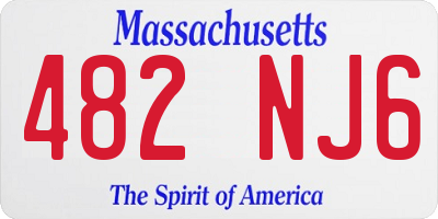 MA license plate 482NJ6