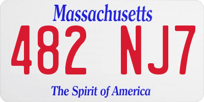 MA license plate 482NJ7