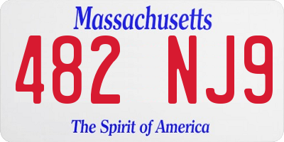 MA license plate 482NJ9