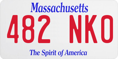 MA license plate 482NK0