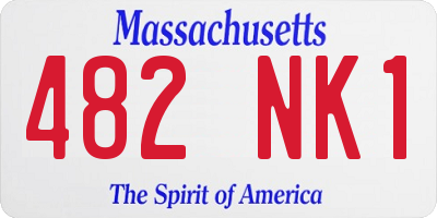 MA license plate 482NK1