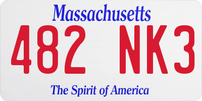MA license plate 482NK3