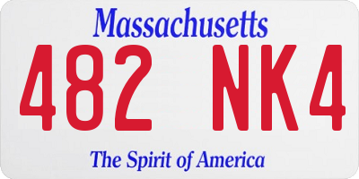 MA license plate 482NK4