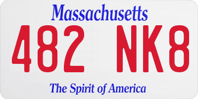 MA license plate 482NK8
