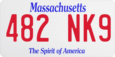 MA license plate 482NK9