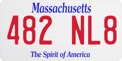 MA license plate 482NL8