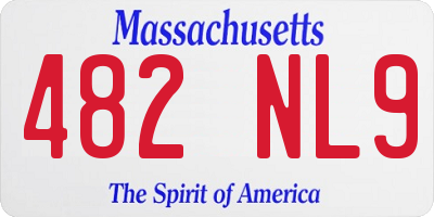 MA license plate 482NL9