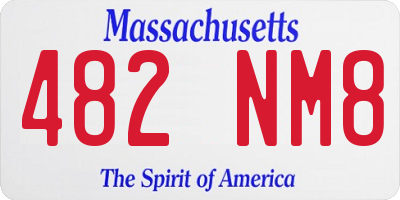 MA license plate 482NM8