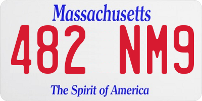 MA license plate 482NM9