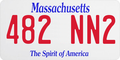 MA license plate 482NN2