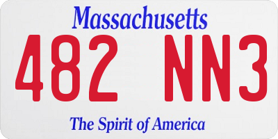 MA license plate 482NN3