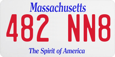 MA license plate 482NN8