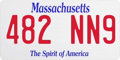 MA license plate 482NN9