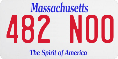MA license plate 482NO0