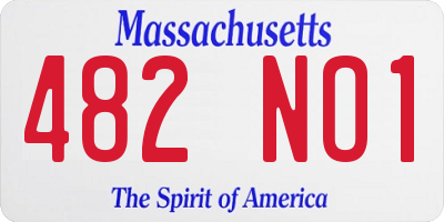 MA license plate 482NO1