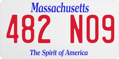 MA license plate 482NO9
