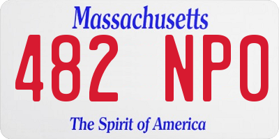 MA license plate 482NP0