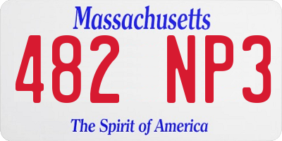 MA license plate 482NP3