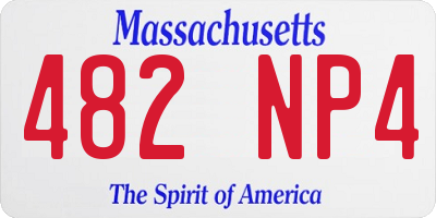 MA license plate 482NP4