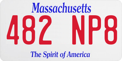 MA license plate 482NP8