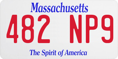 MA license plate 482NP9