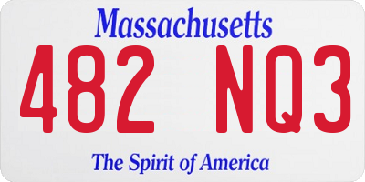 MA license plate 482NQ3