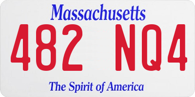 MA license plate 482NQ4