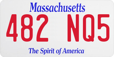 MA license plate 482NQ5