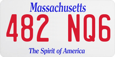 MA license plate 482NQ6