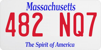 MA license plate 482NQ7
