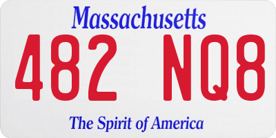 MA license plate 482NQ8