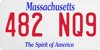 MA license plate 482NQ9