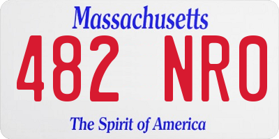 MA license plate 482NR0