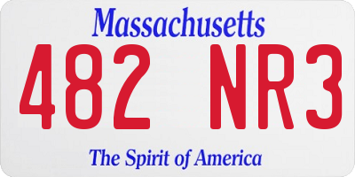 MA license plate 482NR3