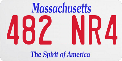 MA license plate 482NR4