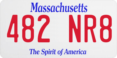MA license plate 482NR8