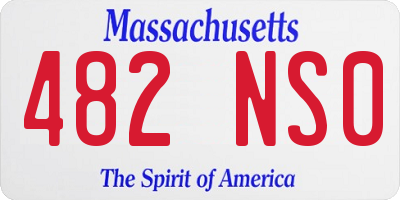 MA license plate 482NS0