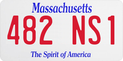 MA license plate 482NS1