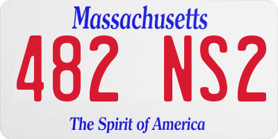 MA license plate 482NS2
