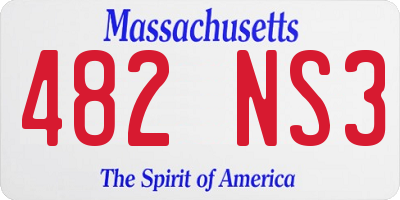 MA license plate 482NS3