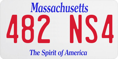 MA license plate 482NS4