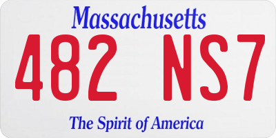 MA license plate 482NS7